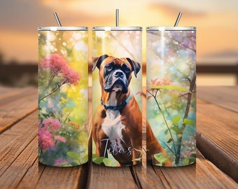 Gobelet boxer personnalisé | Mug boxer | Cadeau pour amoureux des chiens | Cadeau pour propriétaire de chien | Gobelet personnalisé pour chien