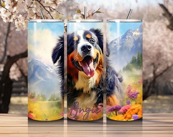 Personalized Bernese Mountain Tumbler | Spaniel Mug | Dog Lover Gift | Dog Owner Gift | Custom Dog Tumbler