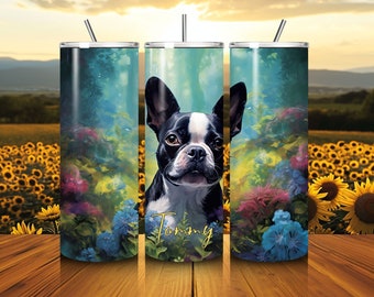 Personalized Boston Terrier Tumbler | Boston Terrier Mug | Dog Lover Gift | Dog Owner Gift | Custom Dog Tumbler