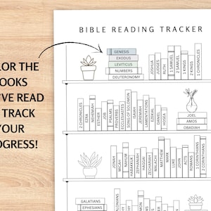 Bible Bookshelf Reading Tracker Printable | Coloring Page (PDF) - Etsy