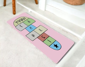 Kinder Hopscotch Teppich, lustiges Spiel Kinder Schlafzimmer Teppiche, nicht rutschige Bodenmatte, lernbereiter Kindergarten Teppich, bunte Spielzimmer Teppiche