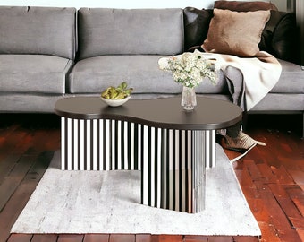 Unique Matte Coffee Table, Luxury Living Room Sofa Side Table, Decorative Wooden Center Table, Modern Design End Tables, Home Furniture
