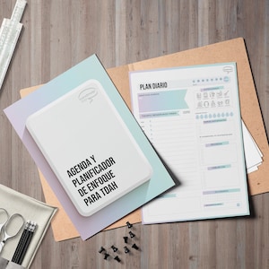 Planificador para TDAH en ESPAÑOL - DEGRADÉ - Cuaderno imprimible para adultos, agenda, páginas de organización, autocuidado y mentalidad.