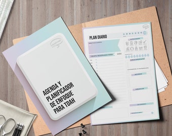 Planificador para TDAH en ESPAÑOL - DEGRADÉ - Cuaderno imprimible para adultos, agenda, páginas de organización, autocuidado y mentalidad.