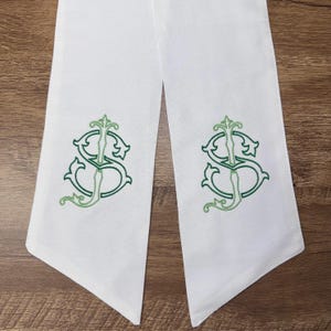 Two Initial Chic Monogrammed Wreath Sash | Personalized Wedding Gift | Custom Front Door Decor | Double Letter Monogram | Couples Gift