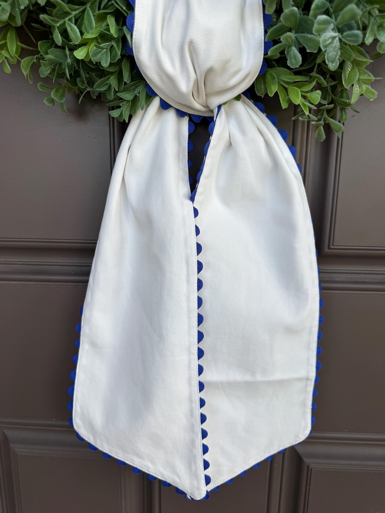 Ric Rac Scalloped Edge Blank Wreath Sash | Double Layered, Embroidery ...