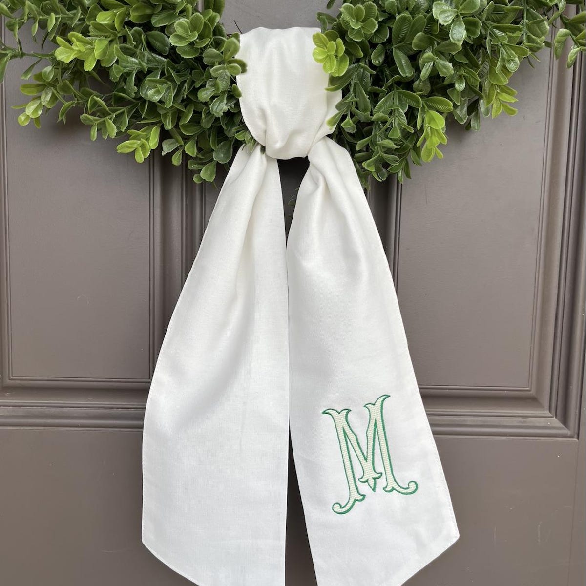 Monogrammed Lined Initial Wreath Sash - Etsy
