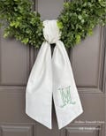 Monogrammed Lined Initial Wreath Sash | SHIPS FAST | Best Seller | Southern Home Accent | Wedding & Holiday Gift | Romanesque
