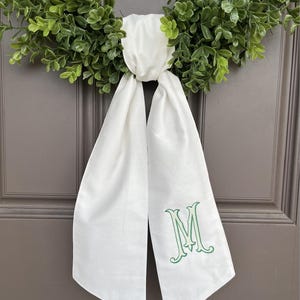 Monogrammed Lined Initial Wreath Sash | SHIPS FAST | Best Seller | Southern Home Accent | Wedding & Holiday Gift | Romanesque