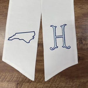 Custom State and Initial Lined Wreath Sash | Personalized Initial | Custom Front Door Decor | Southern Home Accent | Embroidery