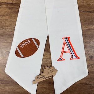 Football Team Spirit Wreath Sash | Monogram Initial with Your Team Colors | Fall Autumn Decor | Pro College Football Season | Game Day Party