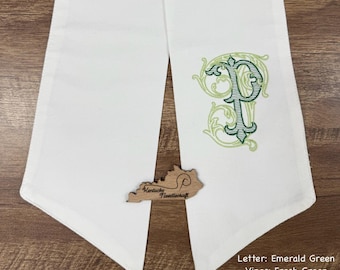 Custom Two Colored Vine Monogram Initial Wreath Sash | SHIPS FAST | Personalized Initial