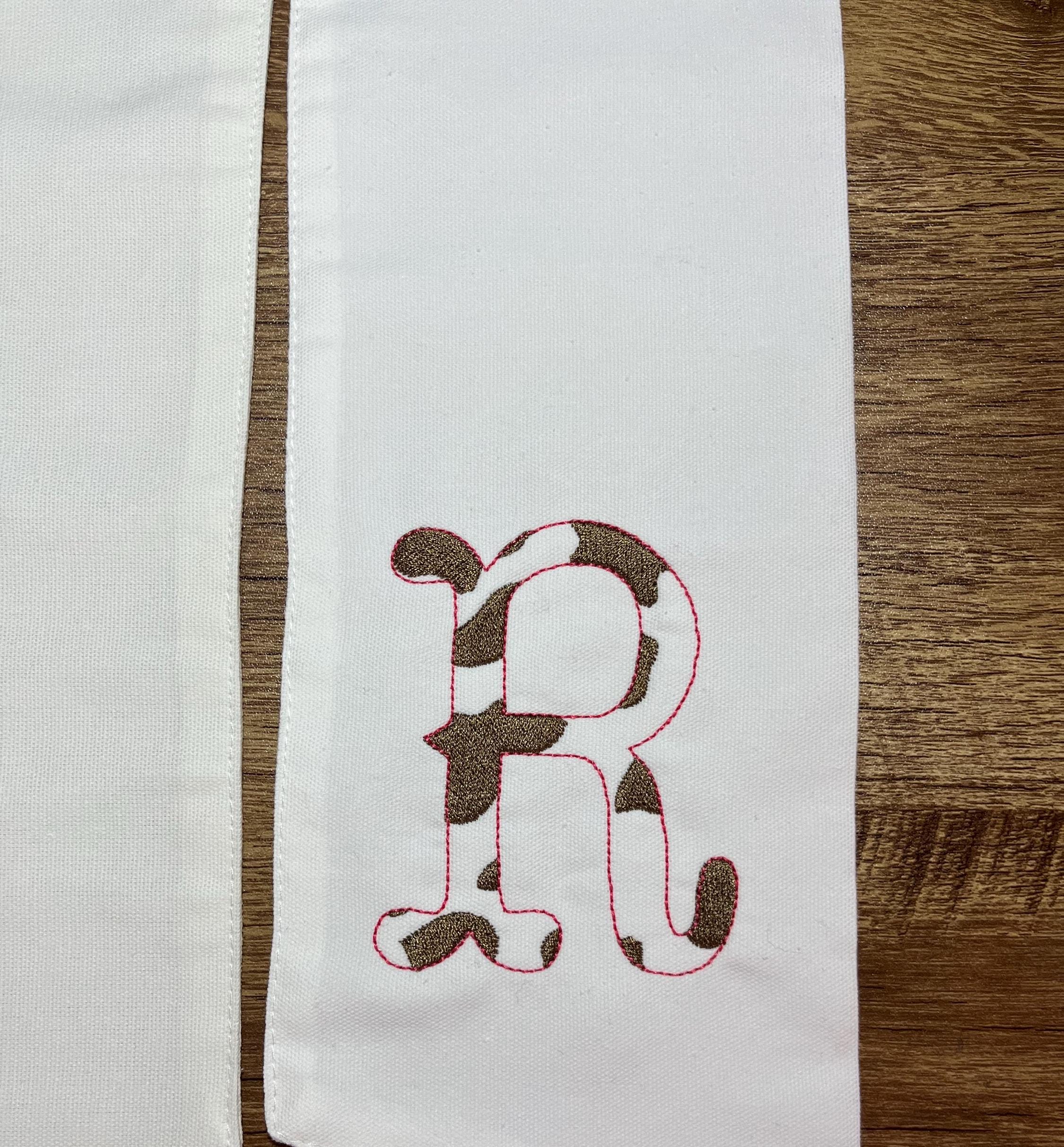 Shaggy Highland Cow Print Monogram Initial Wreath Sash | Personalized ...