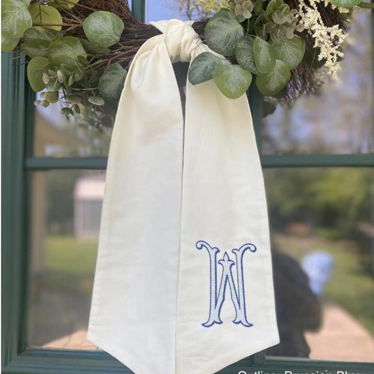 Monogrammed Lined Initial Wreath Sash | SHIPS FAST | Best Seller | Southern Home Accent | Wedding & Holiday Gift | Romanesque - Etsy