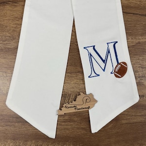 Initial with Football Team Spirit Wreath Sash | Monogram Letter with Team Colors | Fall Autumn Decor | Pro College Season | Game Day Party