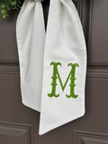 Fishtail Monogrammed Initial Wreath Sash | SHIPS FAST | Best Seller | Southern Home Accent Gift | Personalized Door Hanger