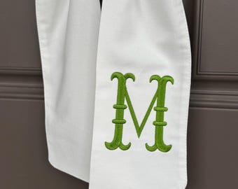 Fishtail Monogrammed Initial Wreath Sash | SHIPS FAST | Best Seller | Southern Home Accent Gift | Personalized Door Hanger