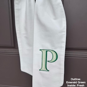 Monogrammed Initial Wreath Sash Ryan Ribbed Font | Mothers Day | Personalized | Custom Front Door Decor | Southern Home Accent | Bridal Gift