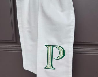Monogrammed Initial Wreath Sash Ryan Ribbed Font | Mothers Day | Personalized | Custom Front Door Decor | Southern Home Accent | Bridal Gift