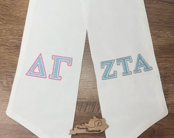 Custom Greek Letter Two Color Wreath Sash | Personalized | College University House Dorm Decor | Sorority Rush Week | Director Manager Gift