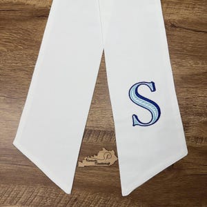 Monogrammed Initial Wreath Sash Ryan Ribbed Font | Mothers Day | Personalized | Custom Front Door Decor | Southern Home Accent | Bridal Gift