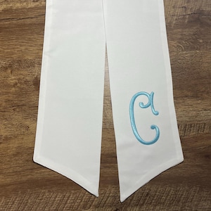 Monogrammed Solid Initial Sash for Wreaths and Baskets | Personalized Home Decor Gift | Wedding | Custom Letter | Embroidery