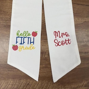 Back to School Wreath Sash | First Day of School Door Hanger | Elementary First Second Third Fourth Fifth Grade | Teacher Classroom | Custom