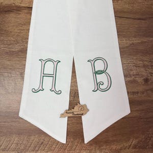 Monogrammed Two Side Initial Wreath Sash | SHIPS FAST | Best Seller | Southern Home Accent | Wedding & Holiday Gift | Romanesque