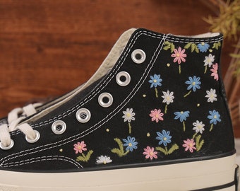 Personalized shoes, Embroidery,Embroidery shoe, Handmade, Chuck Taylor 1970s,Customized,Personalized,Flower shoes, gifts for her