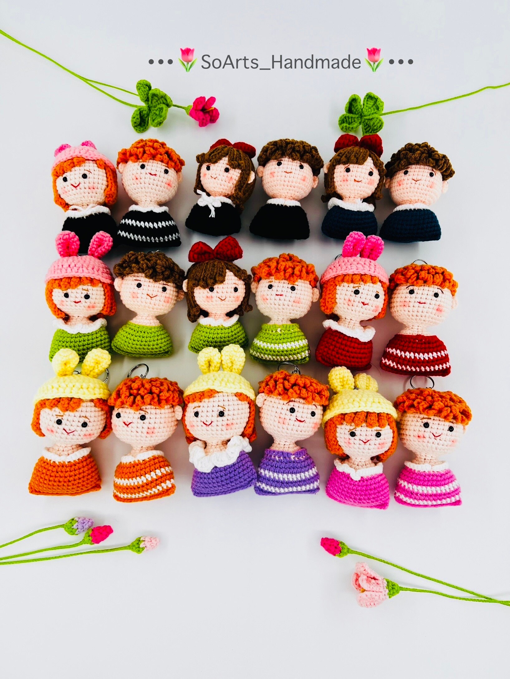 Gehäkelte paar Puppe,Handgefertigte Puppe,Paar Schlüsselanhänger,Handgefertigte Porträt,niedlichen Geschenk,Paar Geschenk