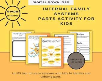 Internal Family Systems Parts Activity for Kids, Activities & Resources for Therapists, Parts Mapping for Kids, Art Therapy Tools, IFS Tools