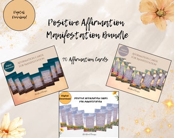 Manifestation Affirmation Bundle, Positive Affirmations, Daily Affirmations, Therapist Bundle, Dreams and Goals, Dailly Self-help tool