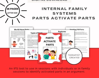 Attività delle parti dei sistemi familiari interni per bambini, attività di attivazione delle parti, strumento di reattività delle parti IFS, sistemi di mappatura, strumento del terapista