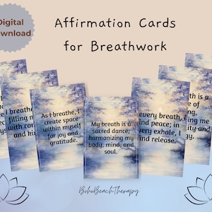Afirmaciones de respiración diaria imprimibles, Afirmaciones de meditación diaria, Tarjetas de afirmación digitales, Herramientas de conexión a tierra, Autoayuda, Positividad