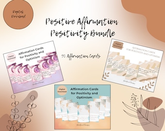 Positivity Affirmations Bundles, Daily Positive Affirmations, Therapist Bundle, Digital Affirmations, Daily self-help, Therapy tools