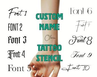 Custom Name Tattoo Stencils, Ready to Use, Pre Printed, Handpoke or Machine. Professional, Studio Grade.