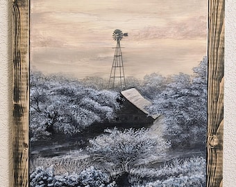 Frosty Homestead Morning original painting