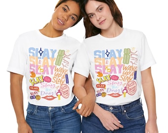 Camisa Slay All Day, Camisa Slay Trend, Camisa Slay, Camisa Collage, Regalo para ella, Ropa para adultos unisex, Camiseta Slay Queens