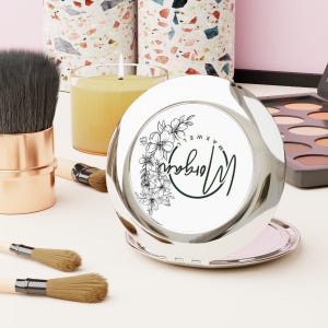 Compact Travel Mirror, Compact Mirror Personalized, Engraved Mirror, Compact Mirror, Hand Mirror, Small Mirror,