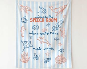 Welcome to the Speech Room Banner, Therapy Room Door Decor, New SLP Gift, Language Pathologist Poster (26436)
