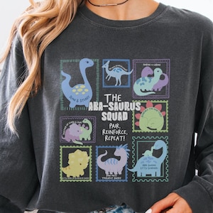 Retro ABA Behavior Therapy Comfort Colors Tshirt, Cute Dinosaur Shirt for Behavior Analyst, BCBA, RBT, Sped Teacher Graduation Gift