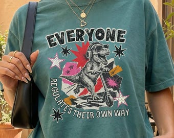 Retro Dinosaur Occupational Therapy Comfort Colors T-Shirt, Therapist Long Sleeve Tee, OT Graduation Gift, Inclusive Educator Gift (26789)