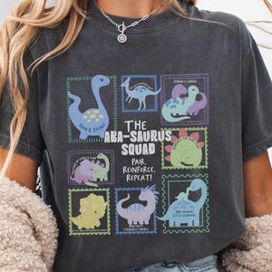 Retro ABA Behavior Therapy Comfort Colors Tshirt, Cute Dinosaur Shirt for Behavior Analyst, BCBA, RBT, Sped Teacher Graduation Gift