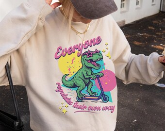 Retro Occupational Therapy Sweatshirt, Dinosaur OT Crewneck, Neurodiversity Inclusive Educator, Sweater Appreciation Gift (26776)