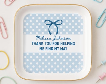 Personalized Occupational Therapy Gift, Custom Name Polka Dot Trinket Dish, OT Appreciation Gift, End of Year Gift (26615)
