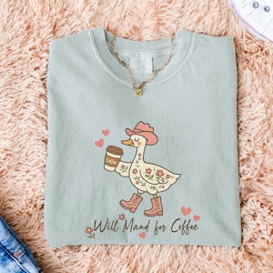 Silly Goose RBT Comfort Colors T-Shirt, Floral Will Mand for Coffee for ABA Therapy, BT, Bcba, Sped Teacher, Behavior Tech, Graduation Gift