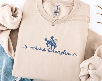 Social Work Sweatshirt, Western Cowgirl ER Social Work Sweater, MSW Crisis Crewneck Pullover,LCSW Graduation Gift, School Social Worker Gift