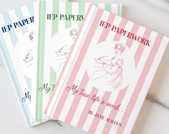Custom Special Education Journal, Funny Jane Austen Gift for SPED Teacher, Personalized Inclusion Teacher Notebook, Bookish Gift (26753)