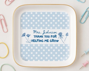Personalized Special Education Gift, Custom Name Polka Dot Trinket Dish, SpEd Teacher Appreciation, Paraprofessional End of Year (26618)