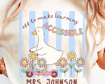 Camiseta personalizada Comfort Colors Silly Goose para profesor de educación especial, camiseta de manga larga para profesor de educación especial, camiseta del equipo de educación especial (26372)